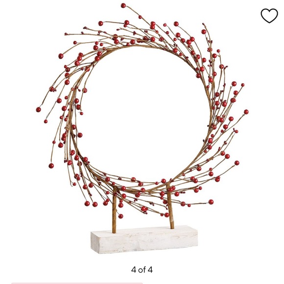 [Pottery Barn] Faux Berry Wreath with Stand - Picture 3 of 6